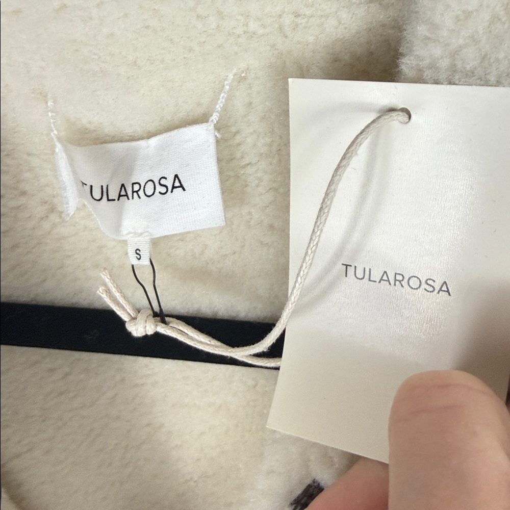 Tularosa Margot Reversible Jacket in Cream & Dark Brown - Picture 9 of 11